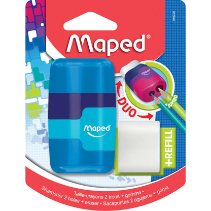 Maped Doppelspitzdose 2in1 CONNECT 8 und 11mm rechteckig Material des Behälters: Kunststoff farbig sortiert (freie Farbauswahl nicht möglich)