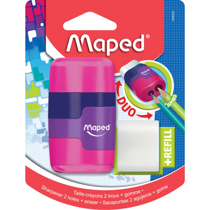 Maped Doppelspitzdose 2in1 CONNECT 8 und 11mm rechteckig Material des Behälters: Kunststoff farbig sortiert (freie Farbauswahl nicht möglich)
