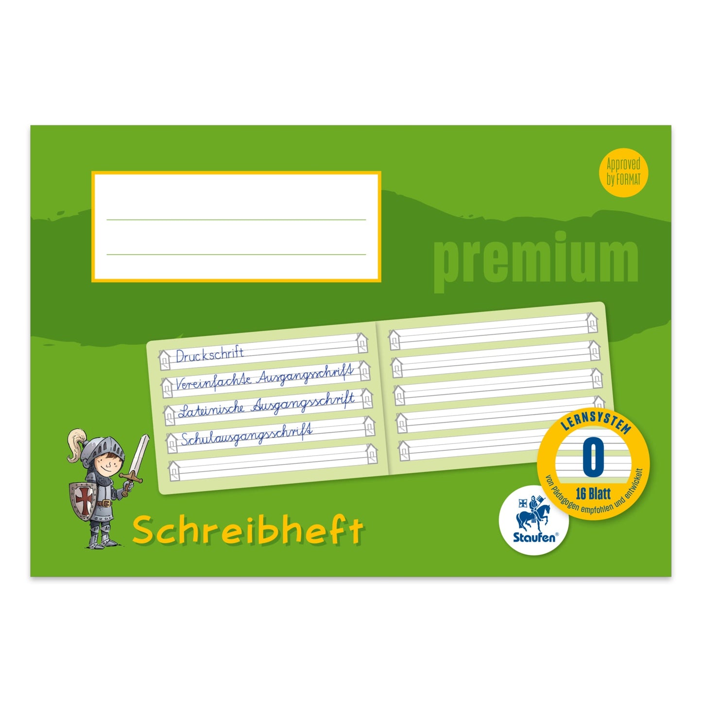 Staufen Schreiblernheft Premium DIN A5 quer liniert 0 90g/m² 16 Bl.