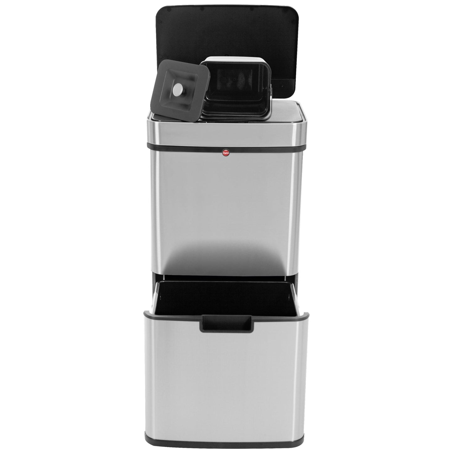 Hailo Abfalleimer Öko Vario XL 50l Edelstahl edelstahl 3 Sortierfächer