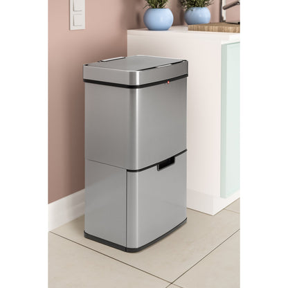 Hailo Abfalleimer Öko Vario XL 50l Edelstahl edelstahl 3 Sortierfächer