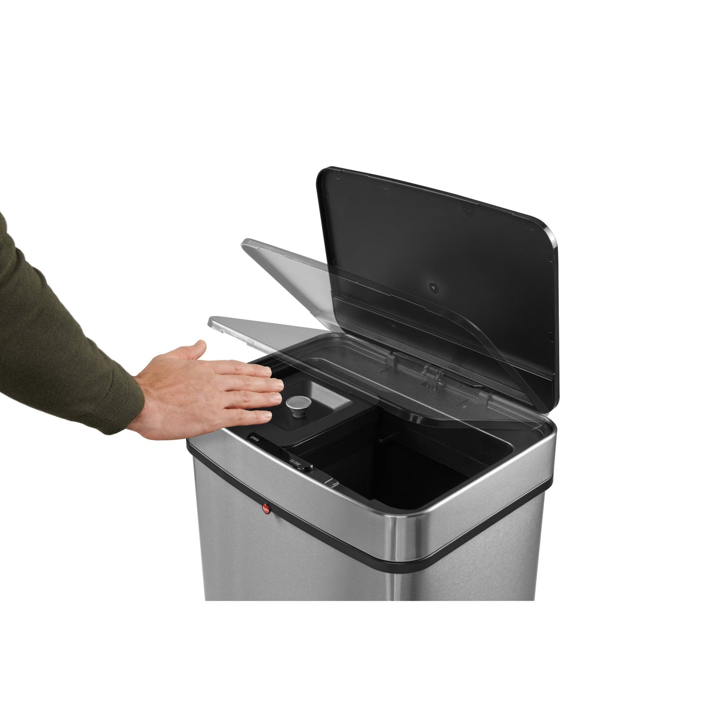 Hailo Abfalleimer Öko Vario XL 50l Edelstahl edelstahl 3 Sortierfächer