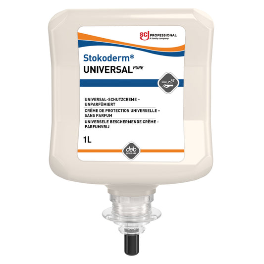 SC Johnson PROFESSIONAL Hautschutzcreme Stokoderm® UNIVERSAL PURE nicht parfümiert 4,7-5,2 silikonfrei Kartusche Kunststoff 1l
