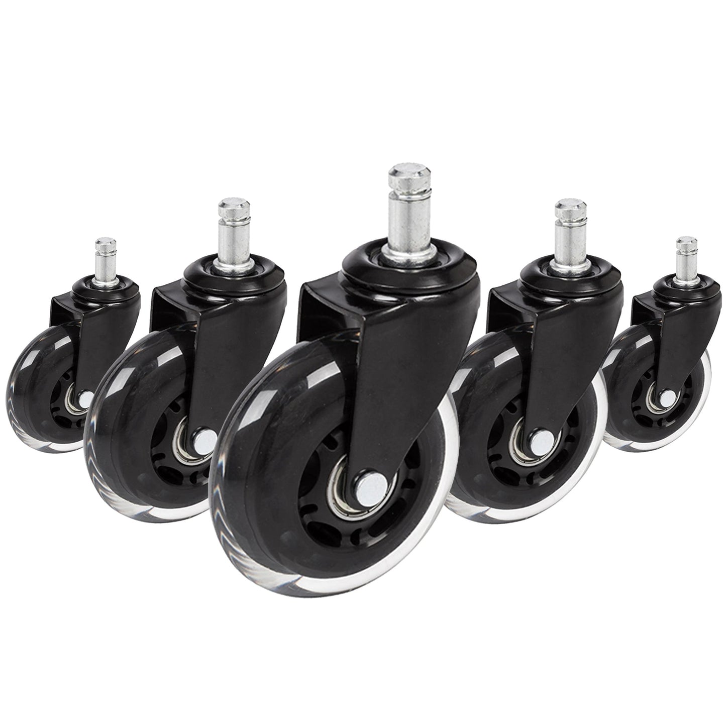 hjh OFFICE Ersatzrolle ROLO SKATE Metall/Kunststoff/Polyurethan, beschichtet schwarz/transparent 5 St./Pack.