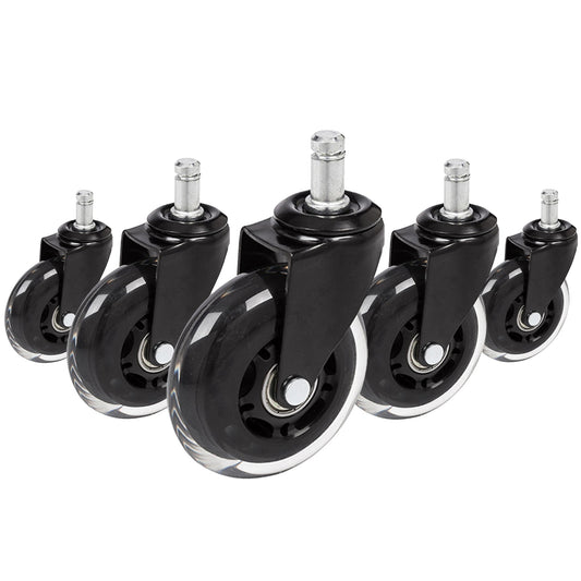 hjh OFFICE Ersatzrolle ROLO SKATE Metall/Kunststoff/Polyurethan, beschichtet schwarz/transparent 5 St./Pack.