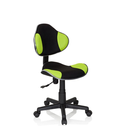 hjh OFFICE Kinderdrehstuhl KIDDY GTI-2 Rolle hart gebremst (für Teppichboden) Kunststoff schwarz/grün