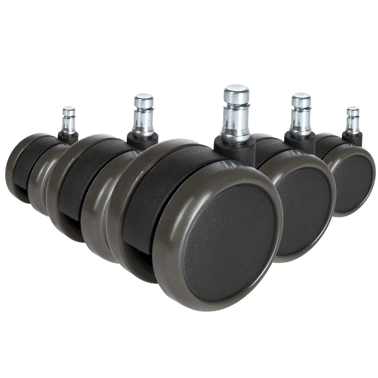 hjh OFFICE Ersatzrolle ROLO FREE Metall/Kunststoff/Polyurethan, beschichtet schwarz/grau 5 St./Pack.