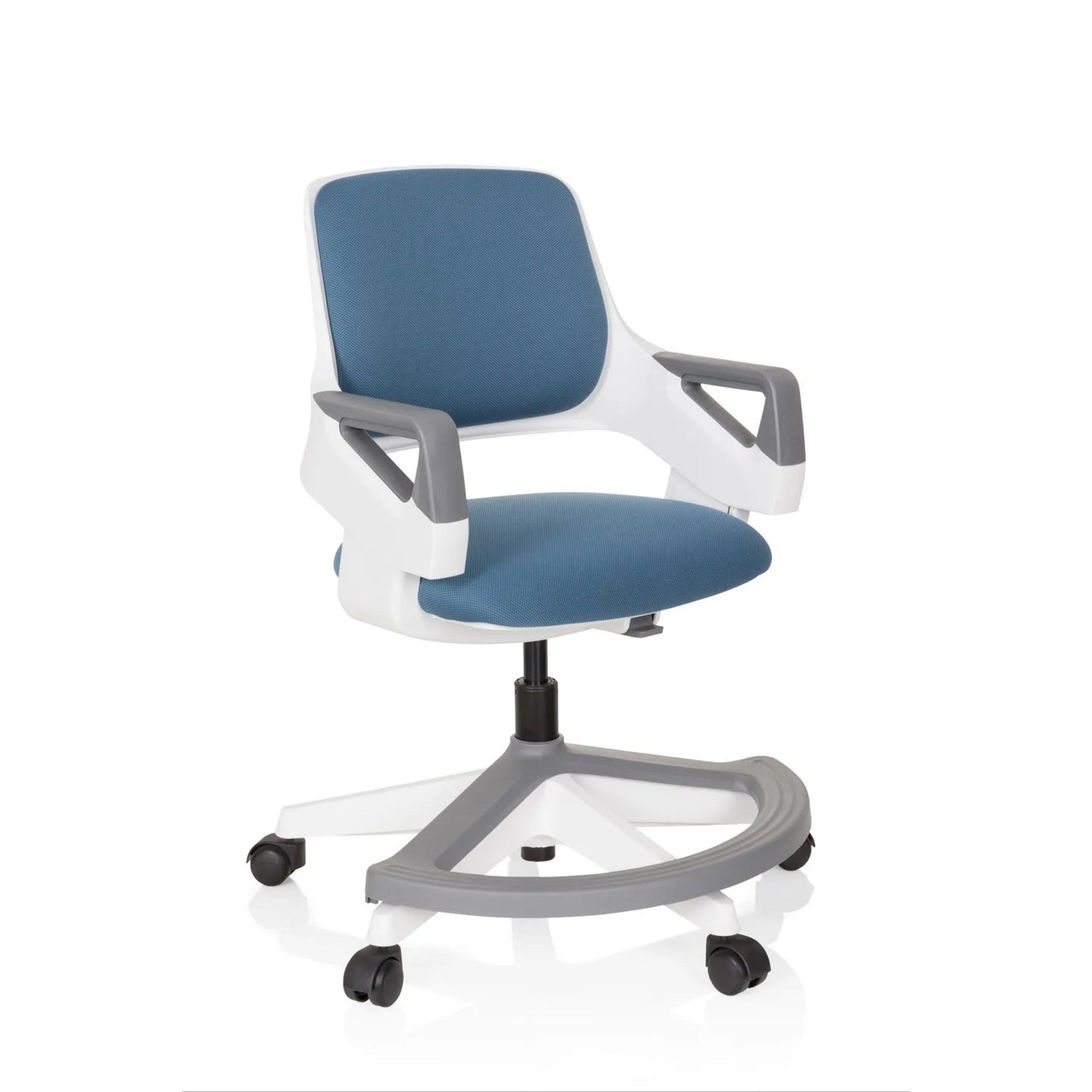 hjh OFFICE Kinderdrehstuhl KID FLEX Rolle hart gebremst (für Teppichboden) blau