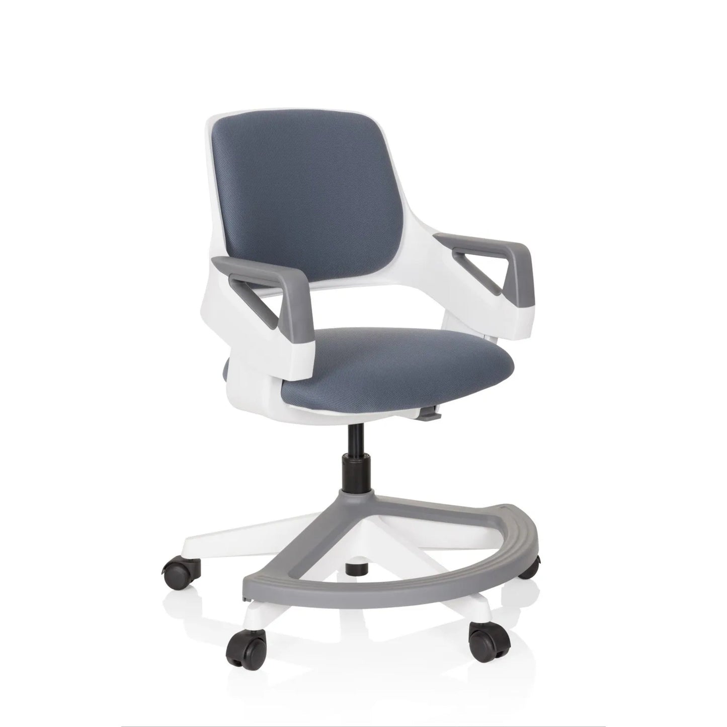 hjh OFFICE Kinderdrehstuhl KID FLEX Rolle hart gebremst (für Teppichboden) grau