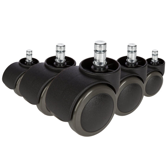 hjh OFFICE Ersatzrolle ROLO Metall/Kunststoff/Polyurethan, beschichtet schwarz 5 St./Pack.