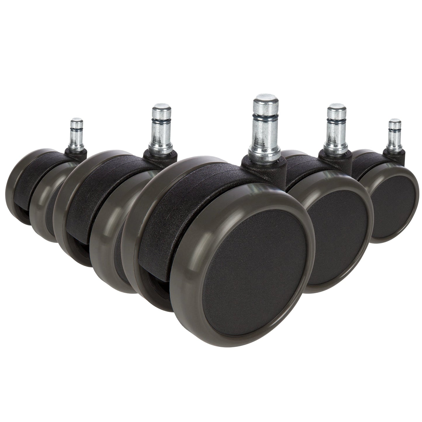 hjh OFFICE Ersatzrolle ROLO Metall/Kunststoff/Polyurethan, beschichtet schwarz 5 St./Pack.