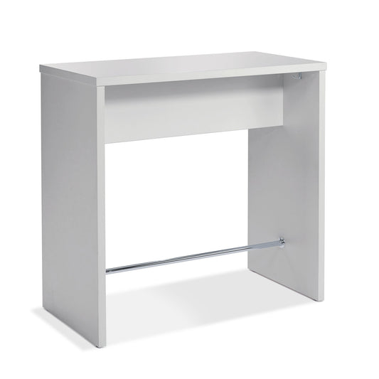 Stehtisch PREMIUM 1.600 x 1.130 x 600 mm (B x H x T) inkl. 4 x 2 Jacken-/ Taschenhaken, verchromte Trittstange (Ø: 15 mm), Bodenausgleichsschrauben (bis 15 mm verstellbar)