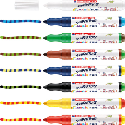 edding Fasermaler 13 FUNTASTICS MAGIC FUN 3mm farbig sortiert nicht auswaschbar 8 St./Pack.