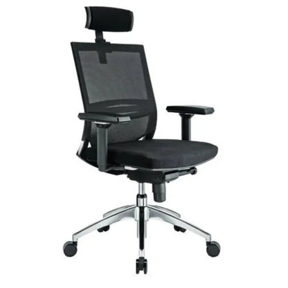 hjh OFFICE Bürodrehstuhl PORTO MAX 46-58cm Synchronmechanik Rolle hart gebremst (für Teppichboden) Aluminium schwarz
