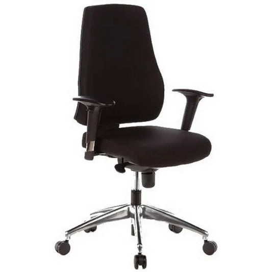 hjh OFFICE Bürodrehstuhl PRO-TEC 200 46-59cm Synchronmechanik Rolle hart gebremst (für Teppichboden) Aluminium schwarz