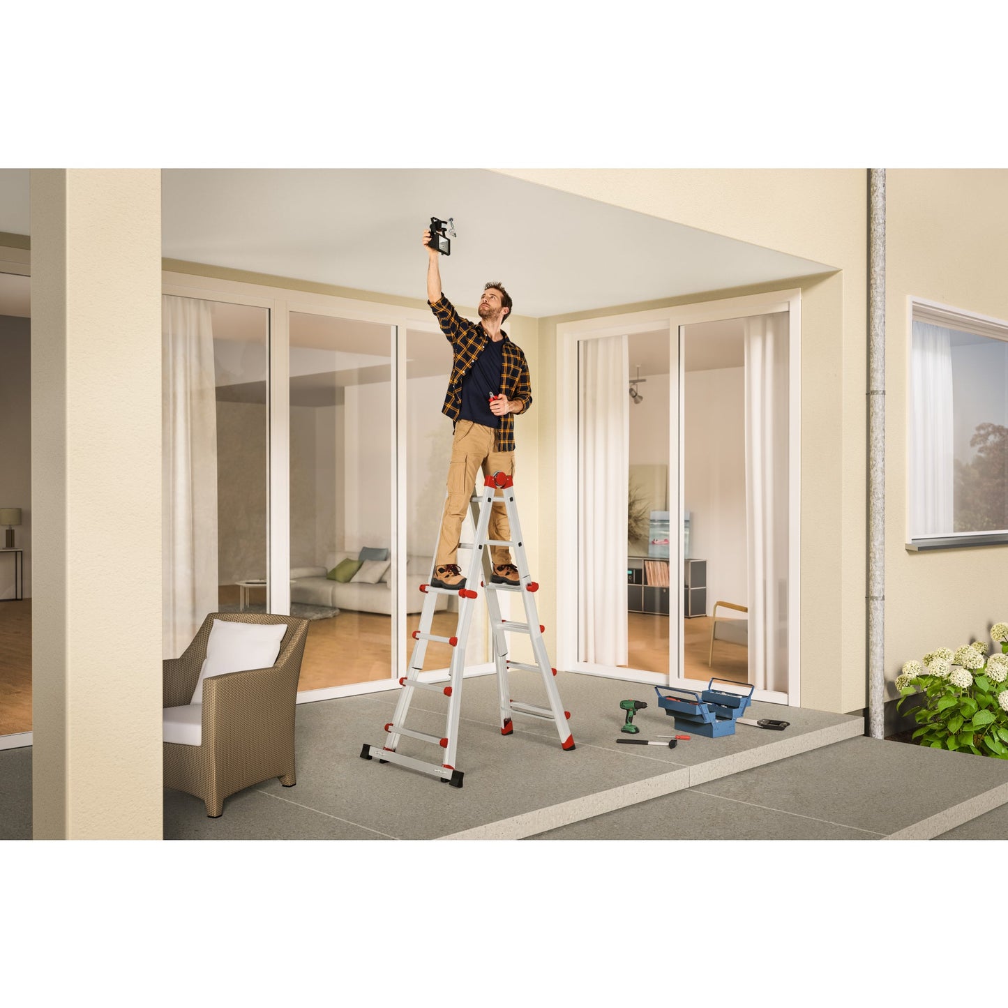 Hailo Multifunktionsleiter M80 4,7m Aluminium silber