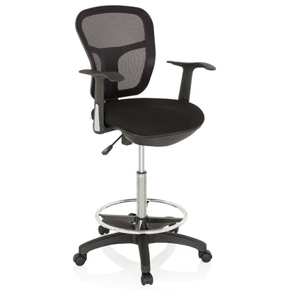 hjh OFFICE Arbeitsdrehstuhl TOP WORK 108 69-89cm Rolle hart gebremst (für Teppichboden) Kunststoff schwarz