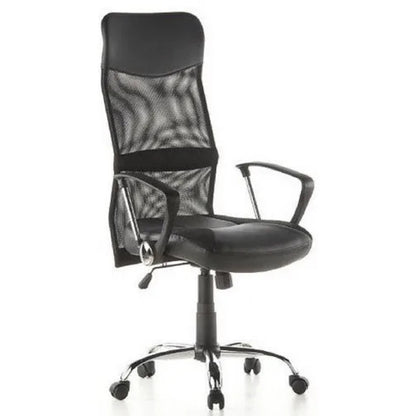 hjh OFFICE Chefsessel ARTON 20 47-57cm Wippmechanik mit Armlehnen Rolle hart gebremst (für Teppichboden) Metall, verchromt schwarz