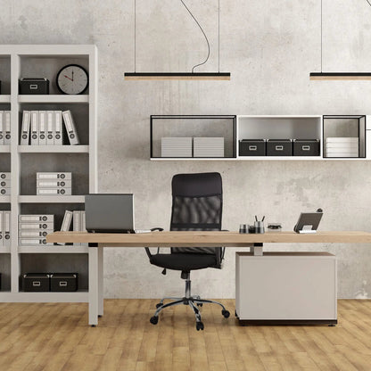 hjh OFFICE Chefsessel PURE NET 48-54cm Wippmechanik mit Armlehnen Rolle hart gebremst (für Teppichboden) Metall, verchromt schwarz