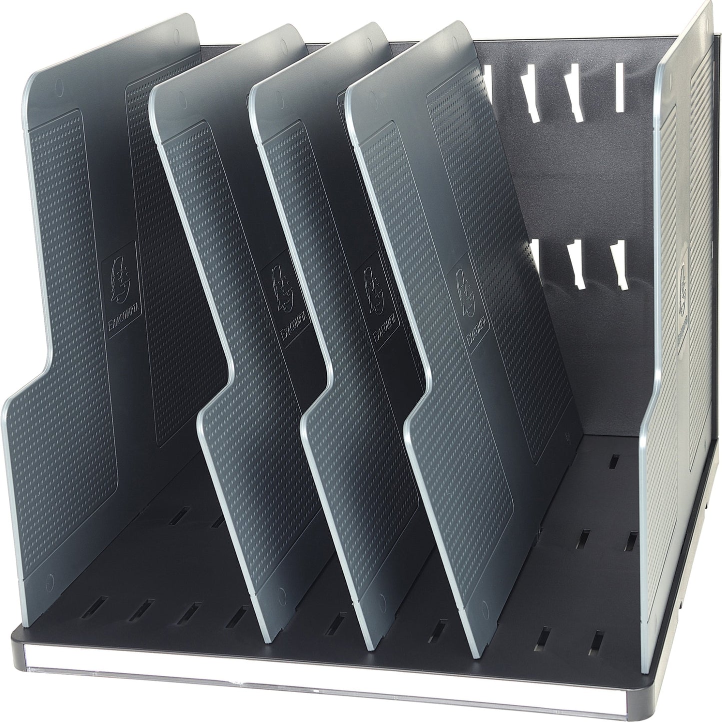 Exacompta Sortierstation MODULOTOP ECOBlack 28,8 x 25,5 x 30 cm (B x H x T) DIN A4 Polystyrol schwarz/grau 4 Fächer