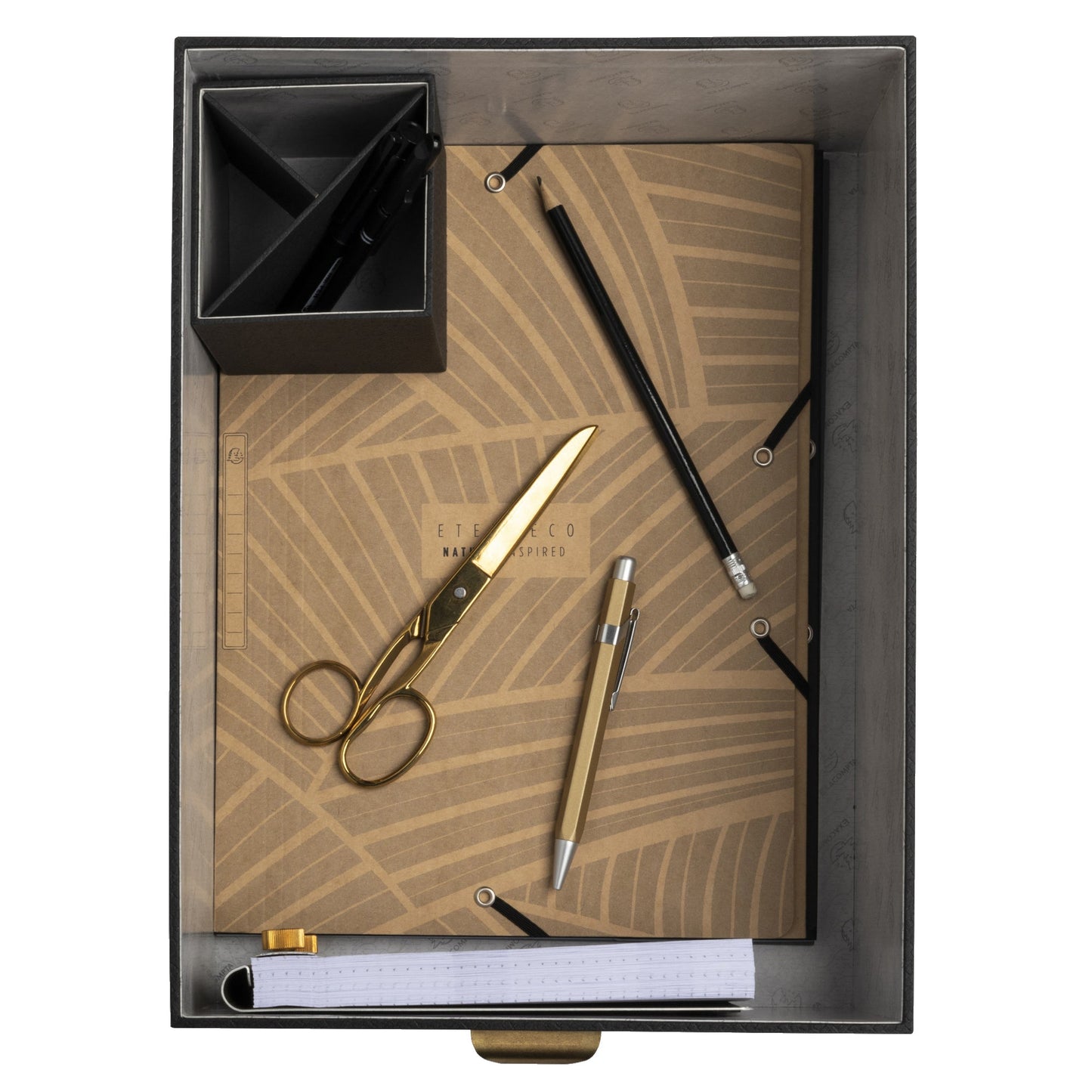 Exacompta Aufbewahrungsbox Office by me 16 x 11 x 20 cm (B x H x T), 20 x 13 x 26 cm (B x H x T), 26 x15 x 35 cm (B x H x T) DIN A6+, DIN A5+, DIN A4+ Karton, Papier kaschiert schwarz