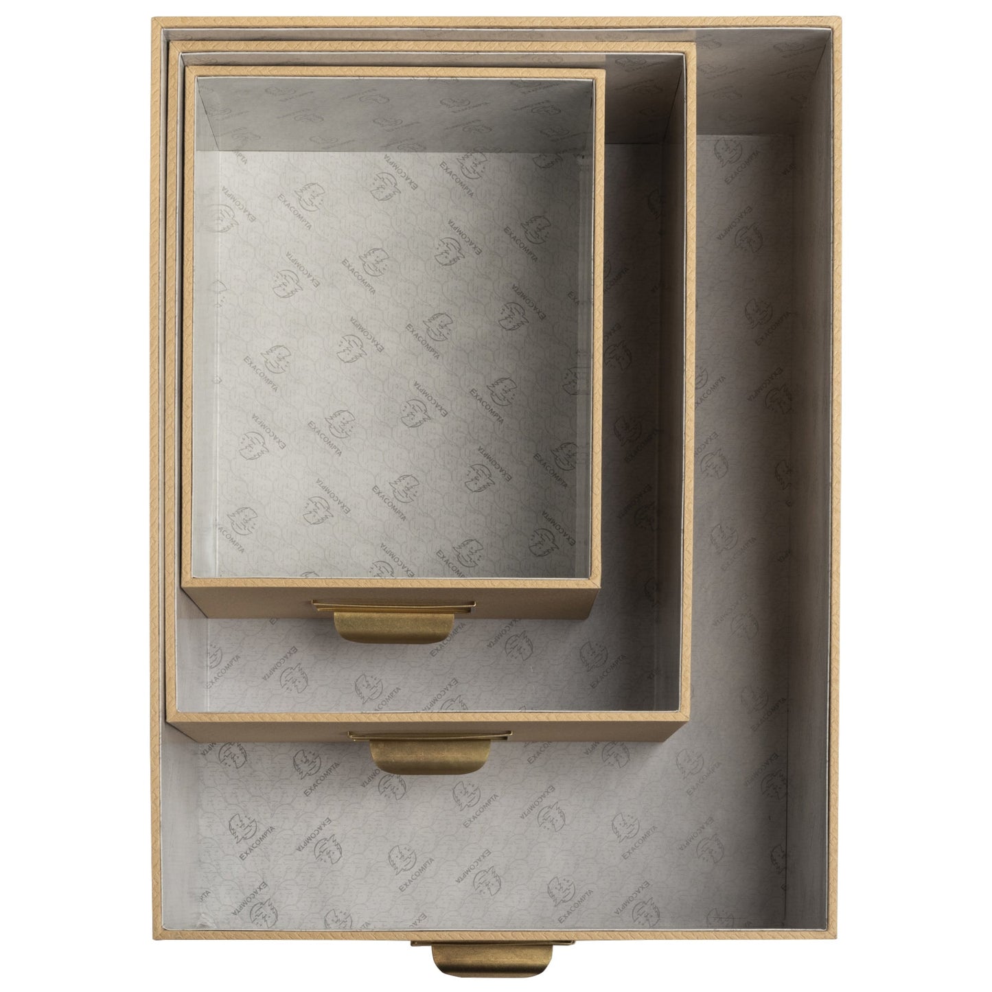 Exacompta Aufbewahrungsbox Office by me 16 x 11 x 20 cm (B x H x T), 20 x 13 x 26 cm (B x H x T), 26 x15 x 35 cm (B x H x T) DIN A6+, DIN A5+, DIN A4+ Karton, Papier kaschiert beige
