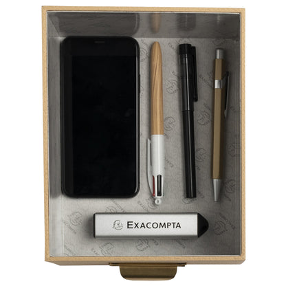 Exacompta Aufbewahrungsbox Office by me 16 x 11 x 20 cm (B x H x T), 20 x 13 x 26 cm (B x H x T), 26 x15 x 35 cm (B x H x T) DIN A6+, DIN A5+, DIN A4+ Karton, Papier kaschiert beige