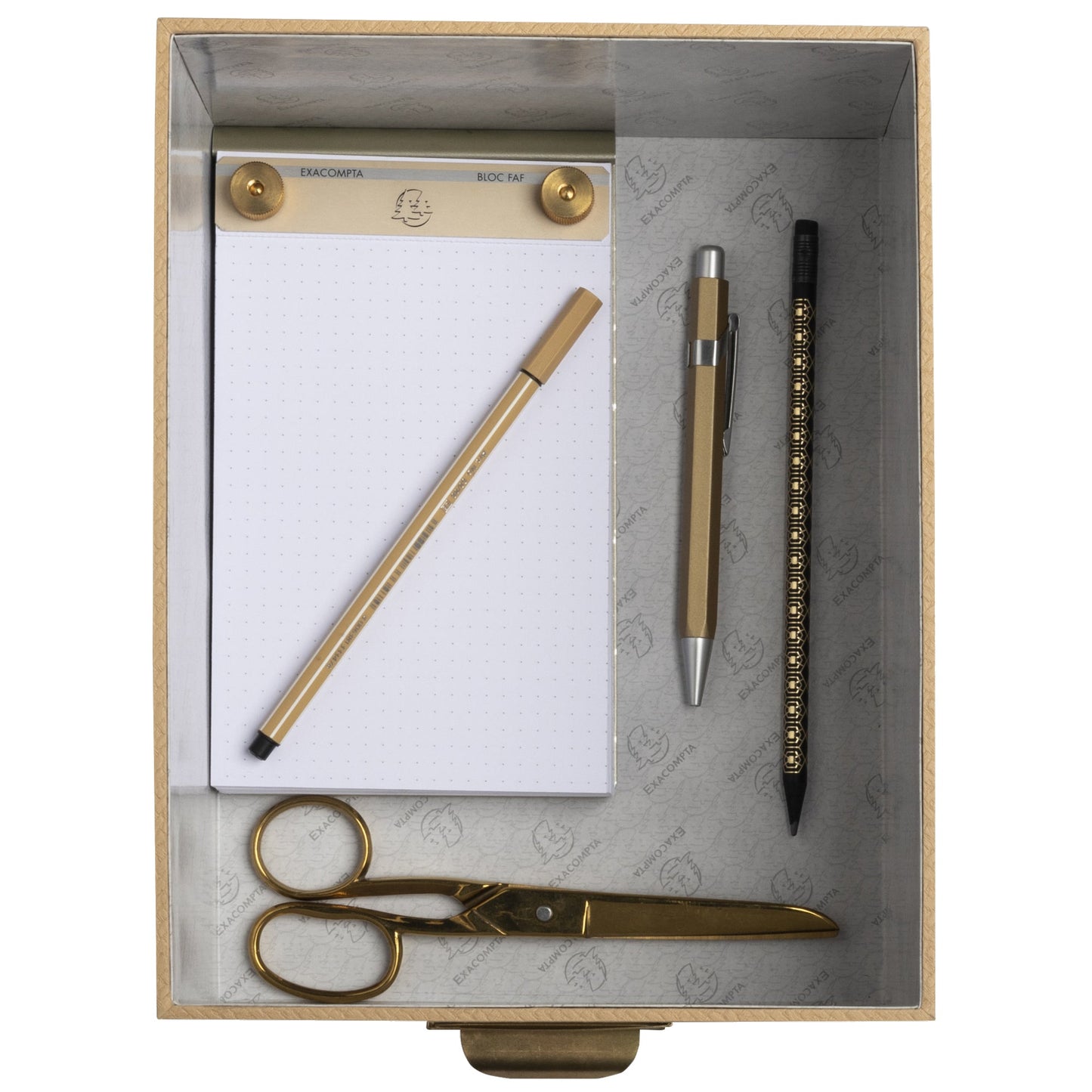 Exacompta Aufbewahrungsbox Office by me 16 x 11 x 20 cm (B x H x T), 20 x 13 x 26 cm (B x H x T), 26 x15 x 35 cm (B x H x T) DIN A6+, DIN A5+, DIN A4+ Karton, Papier kaschiert beige