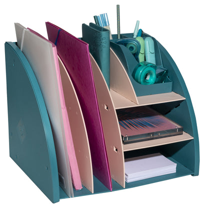 Exacompta Tischorganizer Skandi 36 x 29,5 x 29,5 cm (B x H x T) nicht gefüllt Polystyrol, recycelt pazifikblau/nude