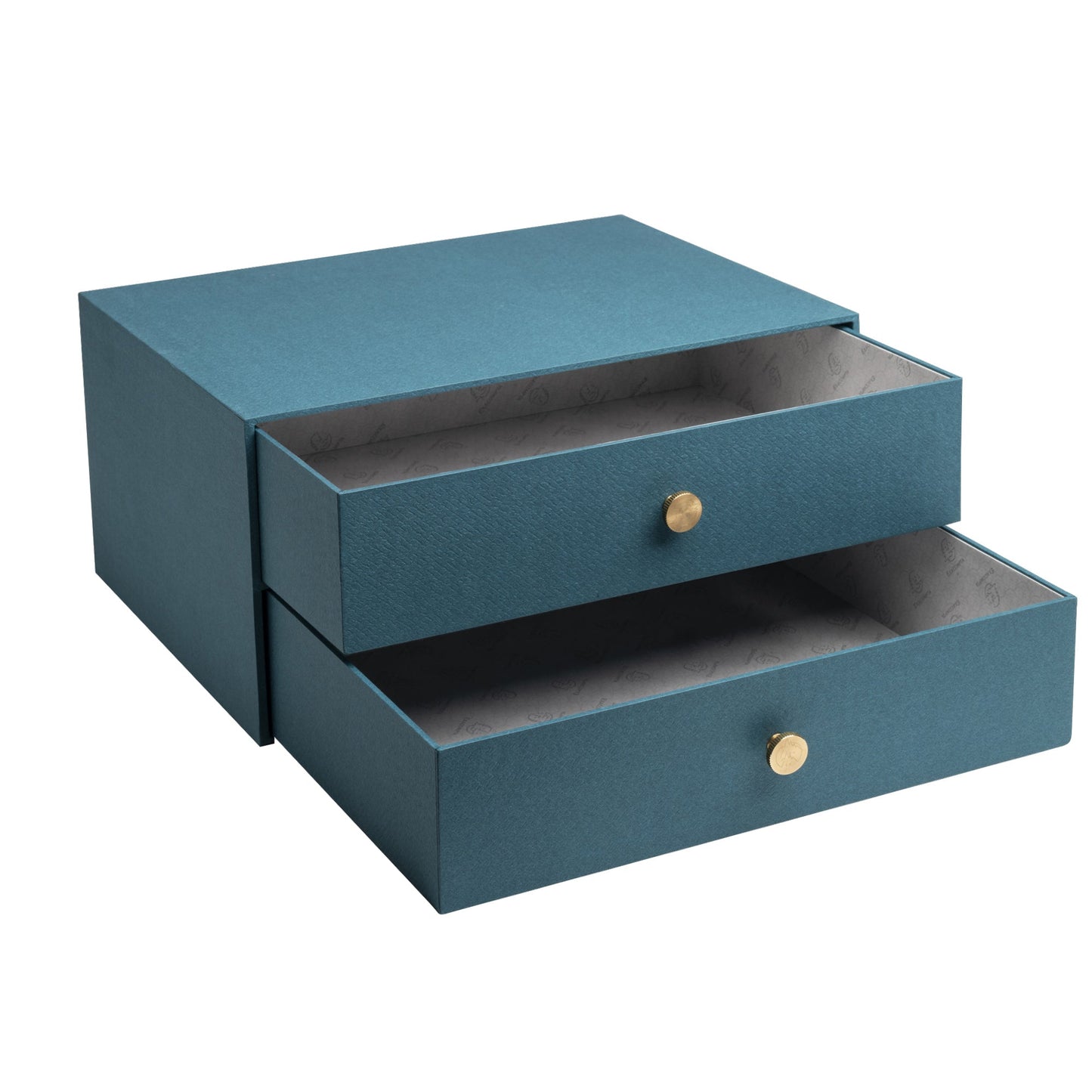 Exacompta Schubladenbox Office by me 2 Schubladen DIN A4, Überbreite Karton, Papier kaschiert Gehäusefarbe: blaugrün