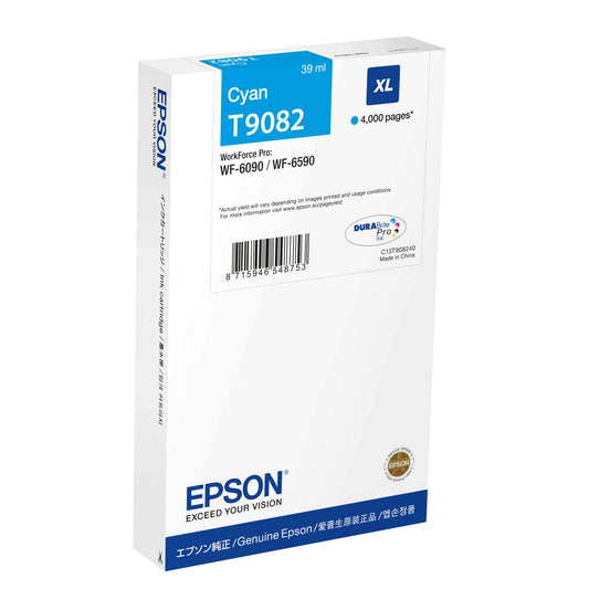 Epson Tintenpatrone Originalzubehör T9082 ca. 4.000 Seiten cyan 39ml