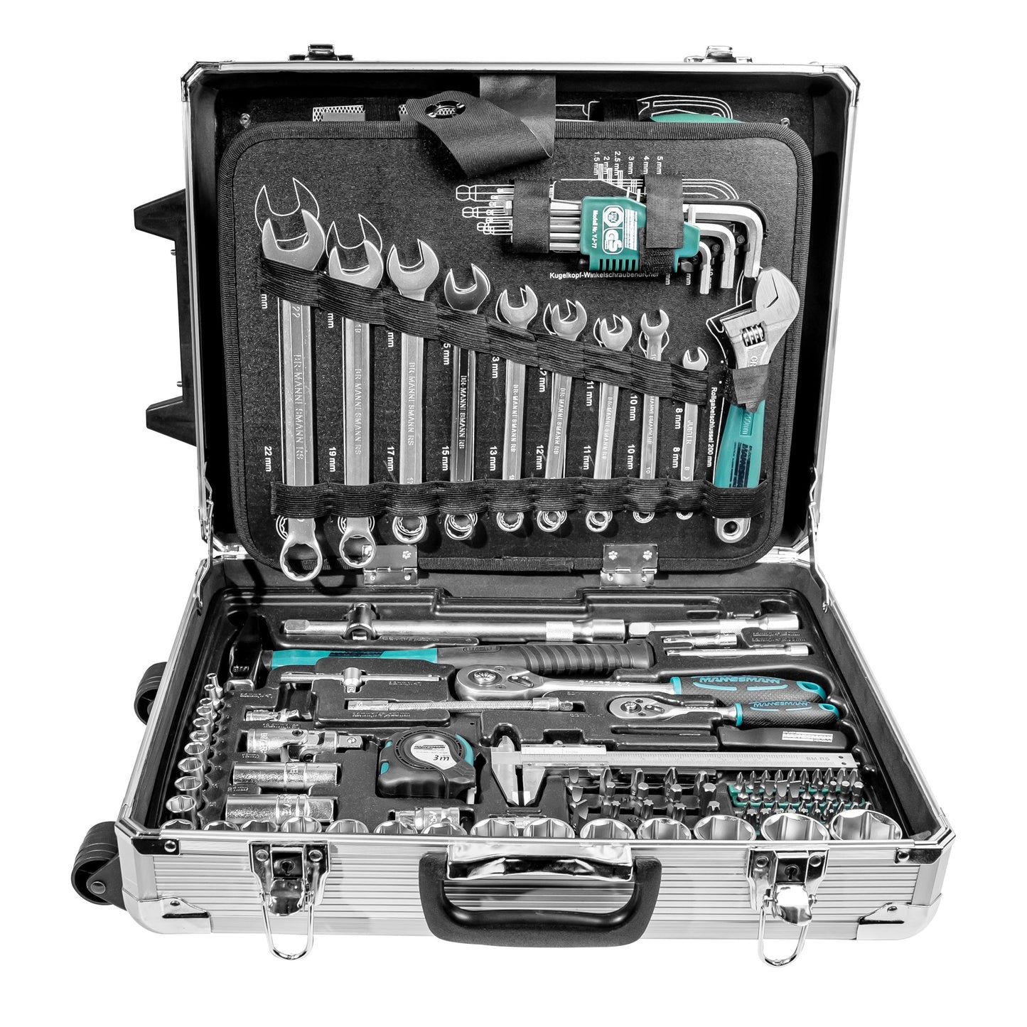 BRÜDER MANNESMANN Werkzeugkoffer 159 Werkzeuge Aluminium silber