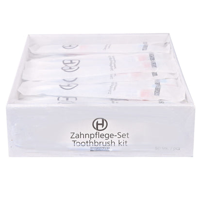 HYGOSTAR Zahnpflegeset Handzahnbürste, kleine Tube Zahncreme 50 St./Pack.