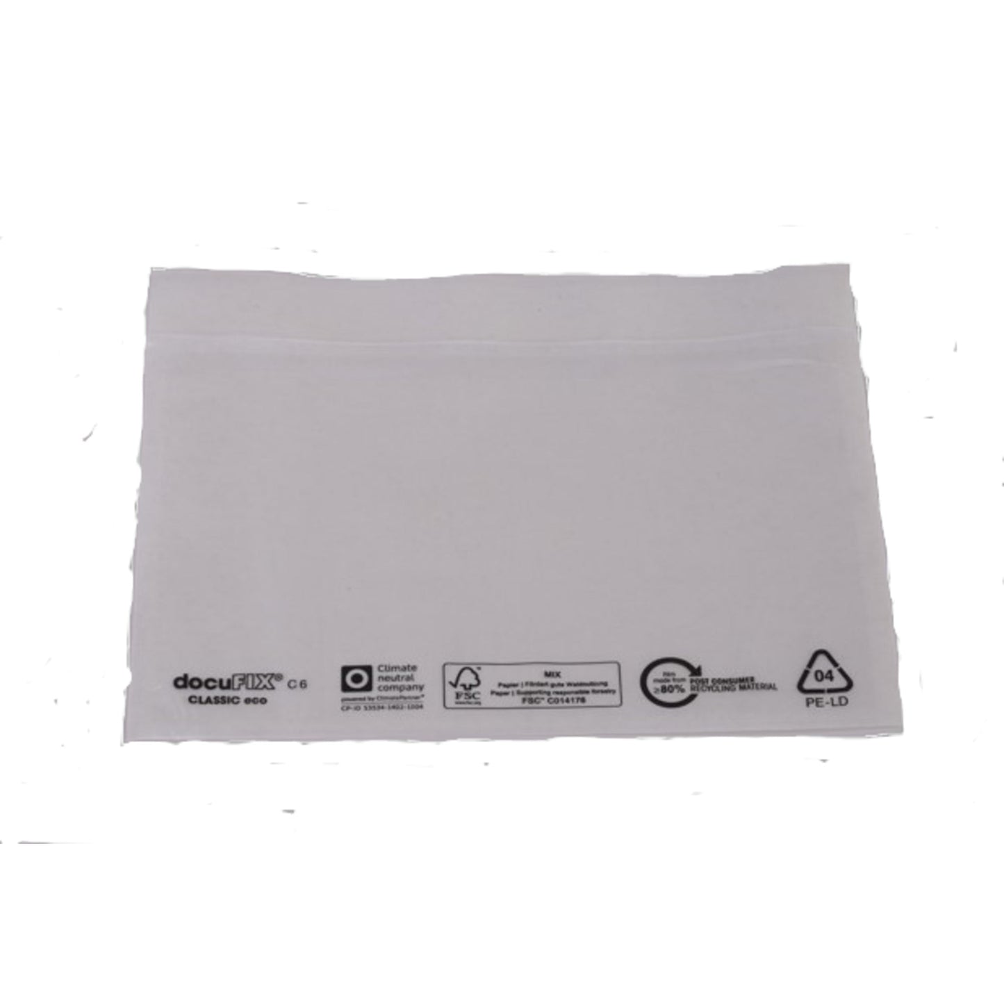 docuFIX® Dokumententasche classic eco DIN C6 Folie, 80 % recycelt transparent 1.000 St./Pack.
