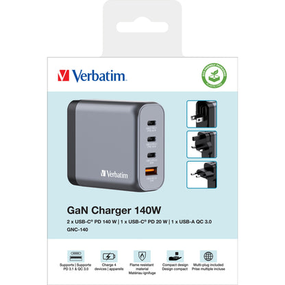 Verbatim Ladegerät Kommunikationstechnik GNC-140 67 x 68 x 31 cm (B x H x T) Polycarbonat grau/schwarz