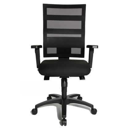 TOPSTAR Bürodrehstuhl X-Pander Plus 48-62cm Punktsynchronmechanik Rolle hart gebremst (für Teppichboden) optionales Zubehör: Rolle weich gebremmst (für Hartboden) 6991 Polyamid schwarz