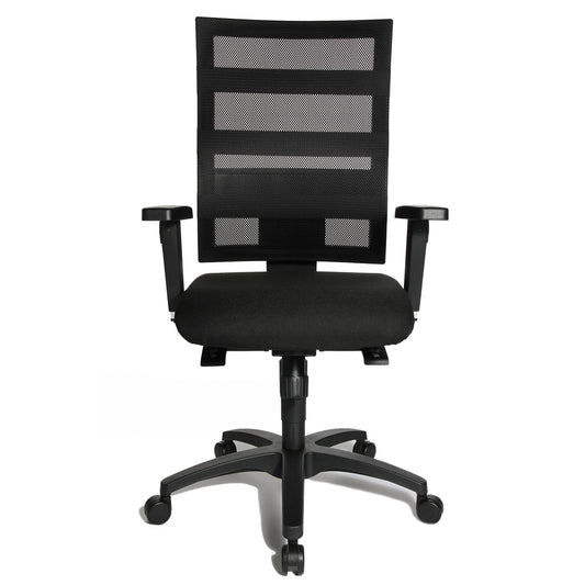 TOPSTAR Bürodrehstuhl X-Pander Plus 48-62cm Punktsynchronmechanik Rolle hart gebremst (für Teppichboden) optionales Zubehör: Rolle weich gebremmst (für Hartboden) 6991 Polyamid schwarz