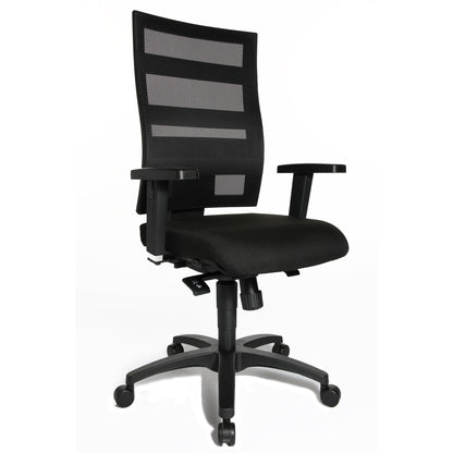 TOPSTAR Bürodrehstuhl X-Pander Plus 48-62cm Punktsynchronmechanik Rolle hart gebremst (für Teppichboden) optionales Zubehör: Rolle weich gebremmst (für Hartboden) 6991 Polyamid schwarz