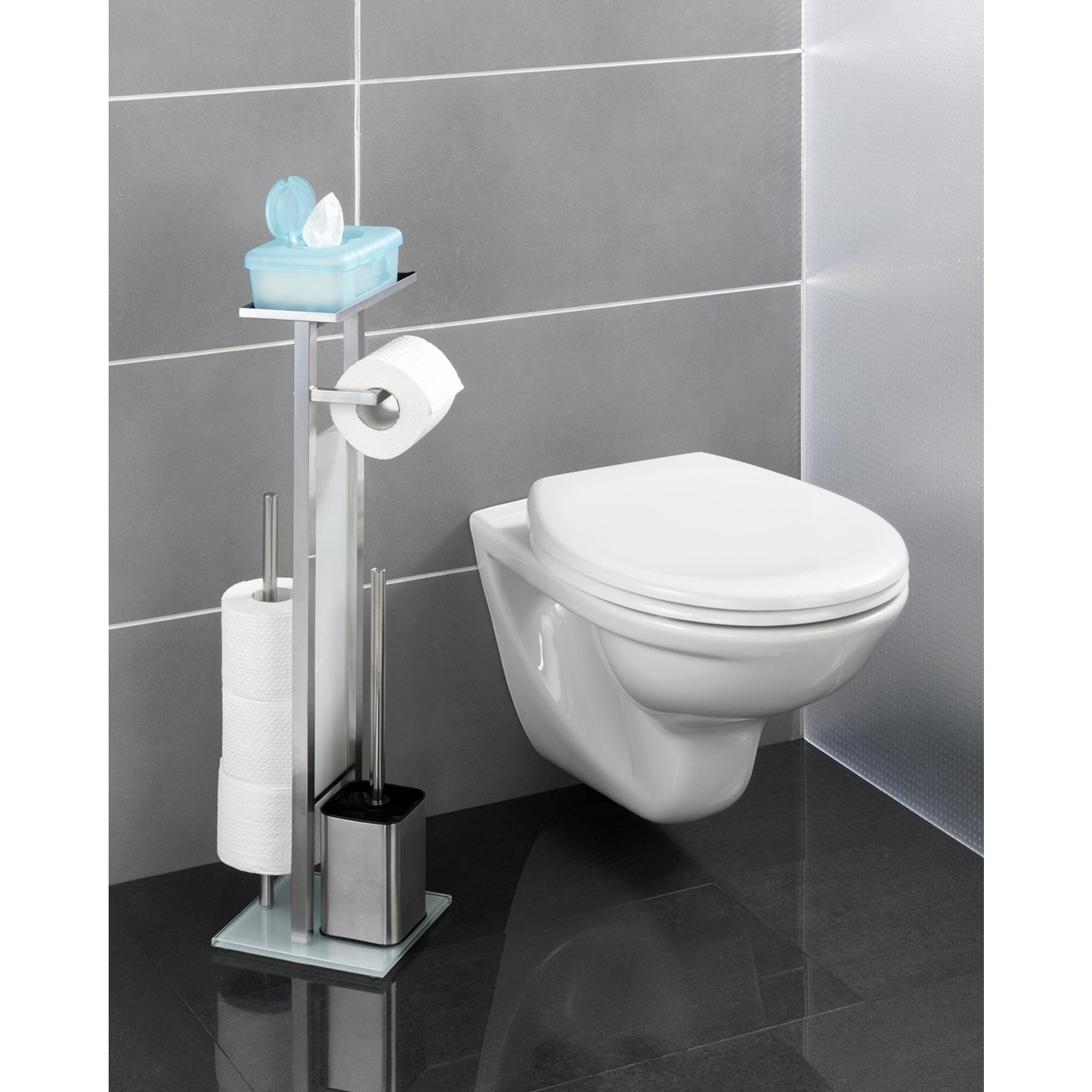 WENKO WC-Garnitur 4in1 Metall matt weiß