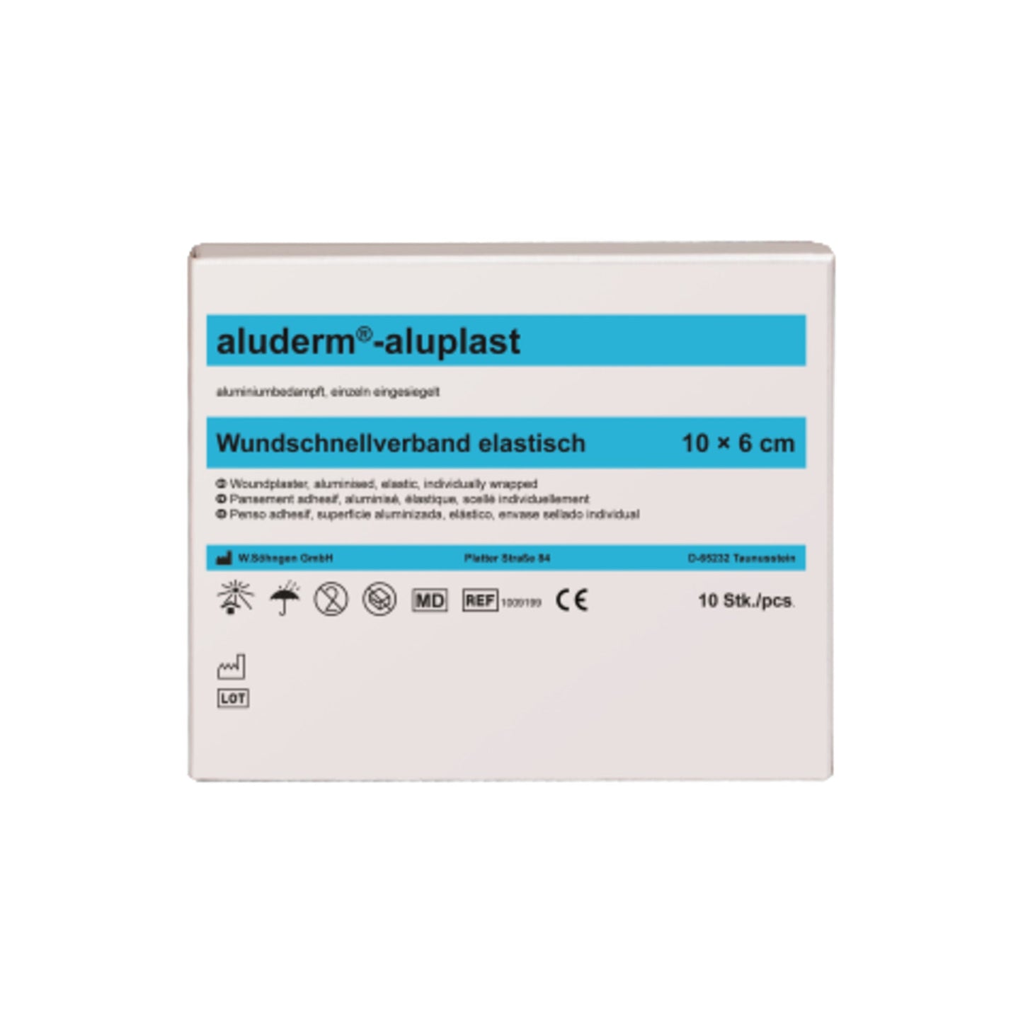 aluderm® Pflaster aluplast 6 x 10 cm (B x L) Polyestervlies 10 St./Pack.
