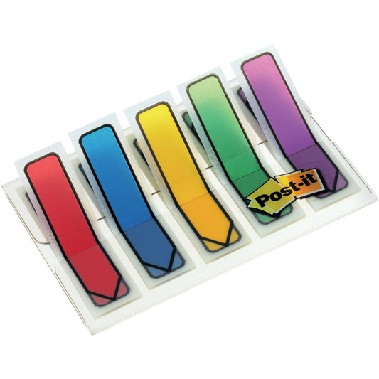 Post-it® Haftstreifen Index Pfeile 43,2 x 11,9 mm (B x H) rot, blau, gelb, grün, lila 20 Bl./Block 5 Block/Pack.