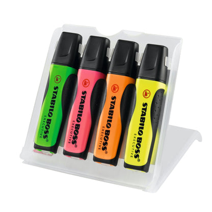 STABILO® Textmarker BOSS® EXECUTIVE 2-5mm farbig sortiert Keilspitze 4 St./Pack.