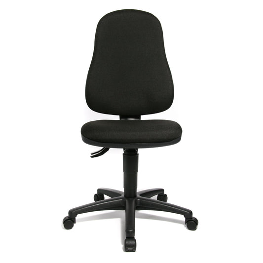 TOPSTAR Bürodrehstuhl Point 60 40-52cm Permanentkontaktmechanik Rolle hart gebremst (für Teppichboden) optionales Zubehör: Armlehne SU 7082, B2(B) 7038, Rolle weich gebremmst (für Hartboden) 6991 Polyamid schwarz