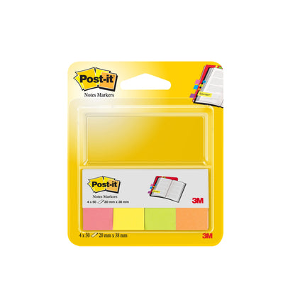 Post-it® Haftmarker Page Marker 38 x 20 mm (B x H) türkis, ultragelb, vitalorange, powerpink 50 Bl./Block 4 Block/Pack.