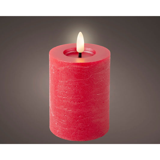 LUMINEO LED Kerze 7 x 11,2 cm (Ø x H) 80h Wachs weihnachtsrot