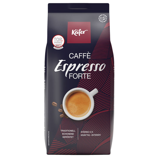 Käfer Espresso Forte kräftig, vollmundig, intensiv ganze Bohne 1.000 g/Pack.