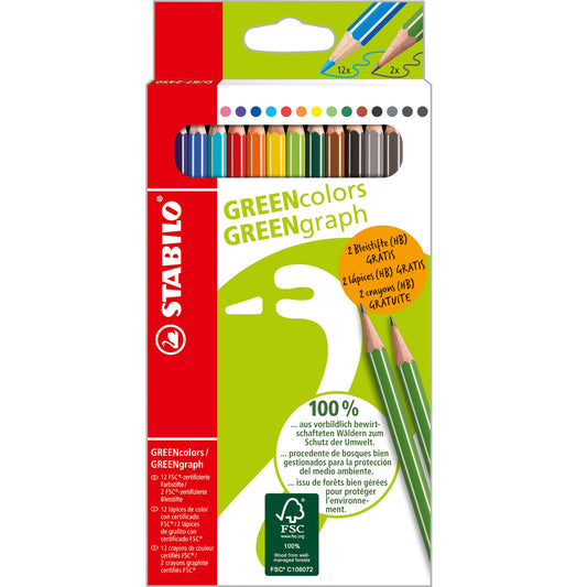 STABILO® Buntstift GREENcolors farbig sortiert 12 St./Pack.