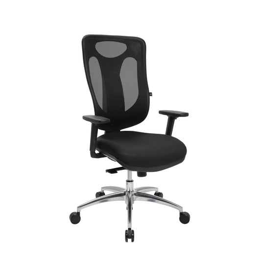 TOPSTAR Bürodrehstuhl Net Pro 100 46-56cm Synchronmechanik Rolle hart gebremst (für Teppichboden) optionales Zubehör: Rolle weich gebremst (für Hartboden) 6990 Polyamid schwarz