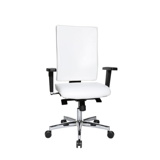 TOPSTAR Bürodrehstuhl Medical 60 Sitness 41-53cm Punktsynchrohnmechanik Rolle hart gebremst (für Teppichboden) Aluminium weiß