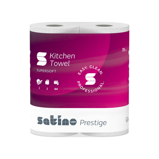Satino by WEPA Küchenrolle Prestige 2-lagig Zellstoff hochweiß 2 Rl./Pack.